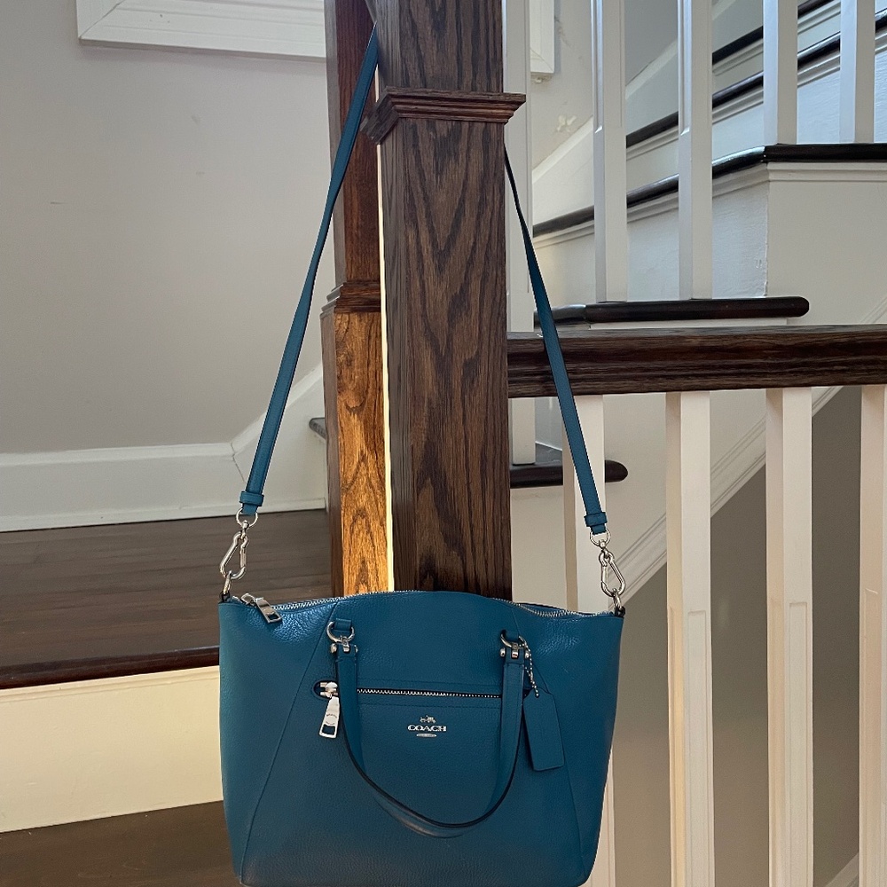 Coach blue crossbody handbag